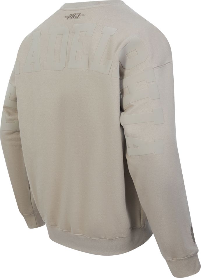 Pro Standard Men's Philadelphia 76ers Taupe Wing Span Drop Shoulder Fleece Crewneck Sweatshirt product image