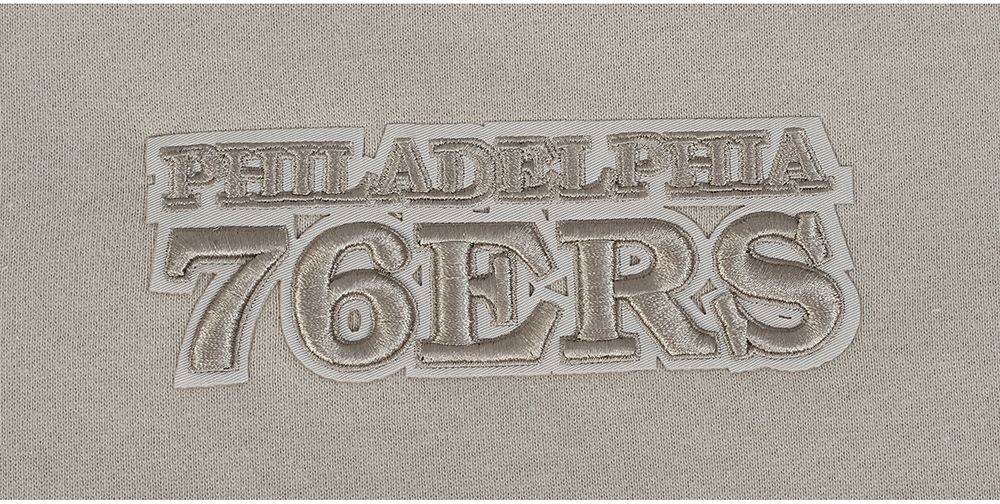 Pro Standard Men's Philadelphia 76ers Taupe Wing Span Drop Shoulder Fleece Crewneck Sweatshirt product image