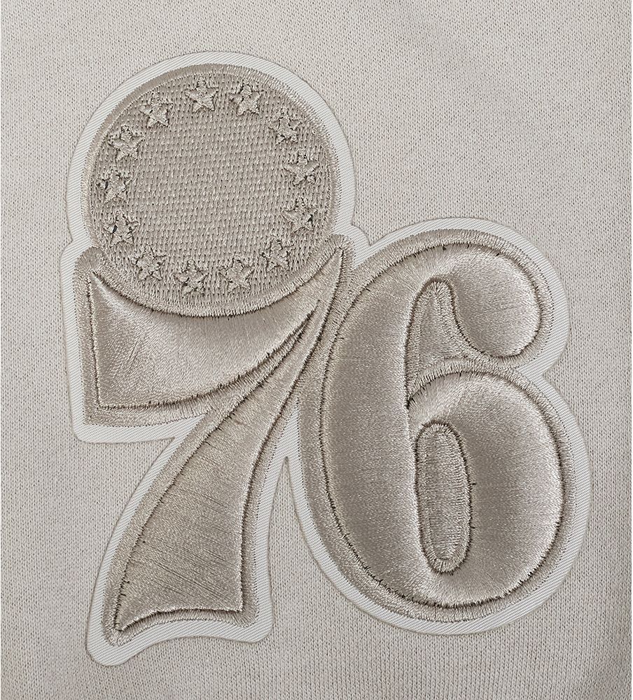 Pro Standard Men's Philadelphia 76ers Taupe Wing Span Drop Shoulder Fleece Crewneck Sweatshirt product image