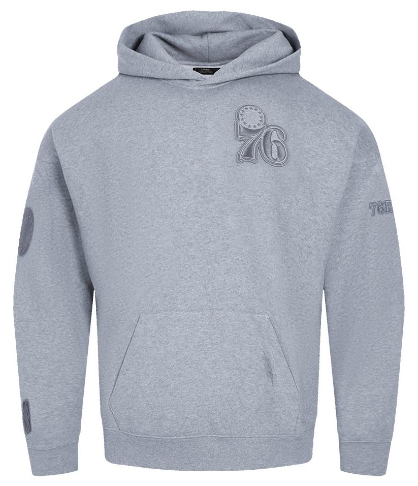 Pro Standard Men's Philadelphia 76ers Grey Neutral Drop Fleece Hoodie product image