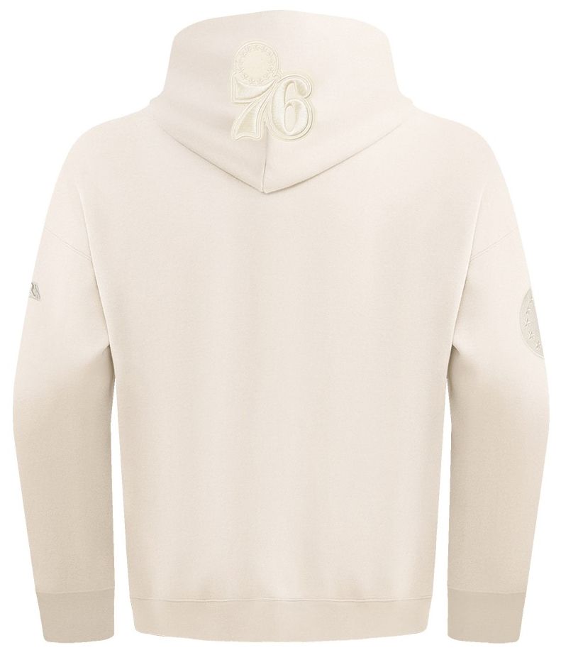 Pro Standard Men's Philadelphia 76ers Off White Neutral Drop Fleece Hoodie product image