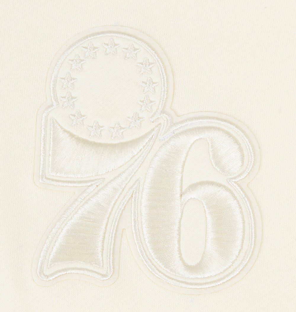 Pro Standard Men's Philadelphia 76ers Off White Neutral Drop Fleece Hoodie product image