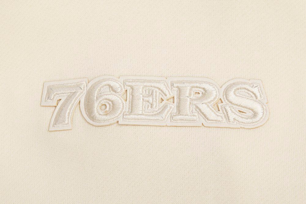 Pro Standard Men's Philadelphia 76ers Off White Neutral Drop Fleece Hoodie product image