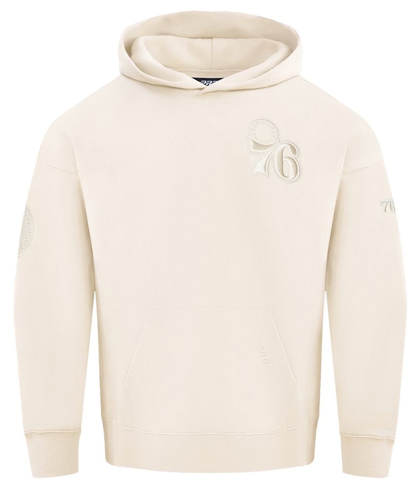 Pro Standard Men's Philadelphia 76ers Off White Neutral Drop Fleece Hoodie product image