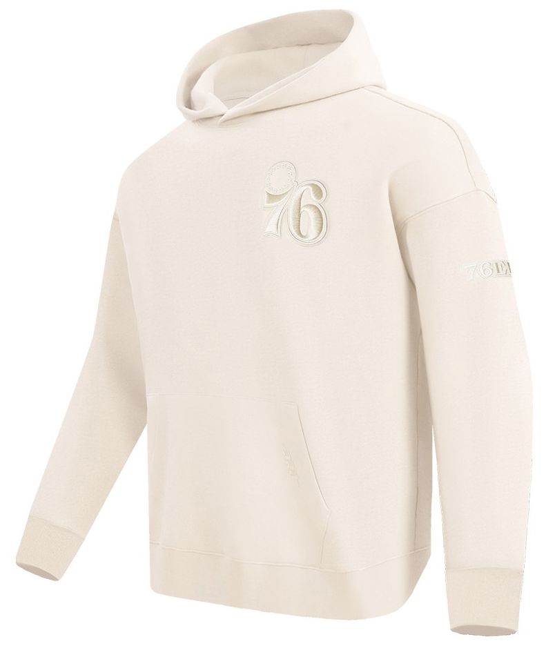 Pro Standard Men's Philadelphia 76ers Off White Neutral Drop Fleece Hoodie product image