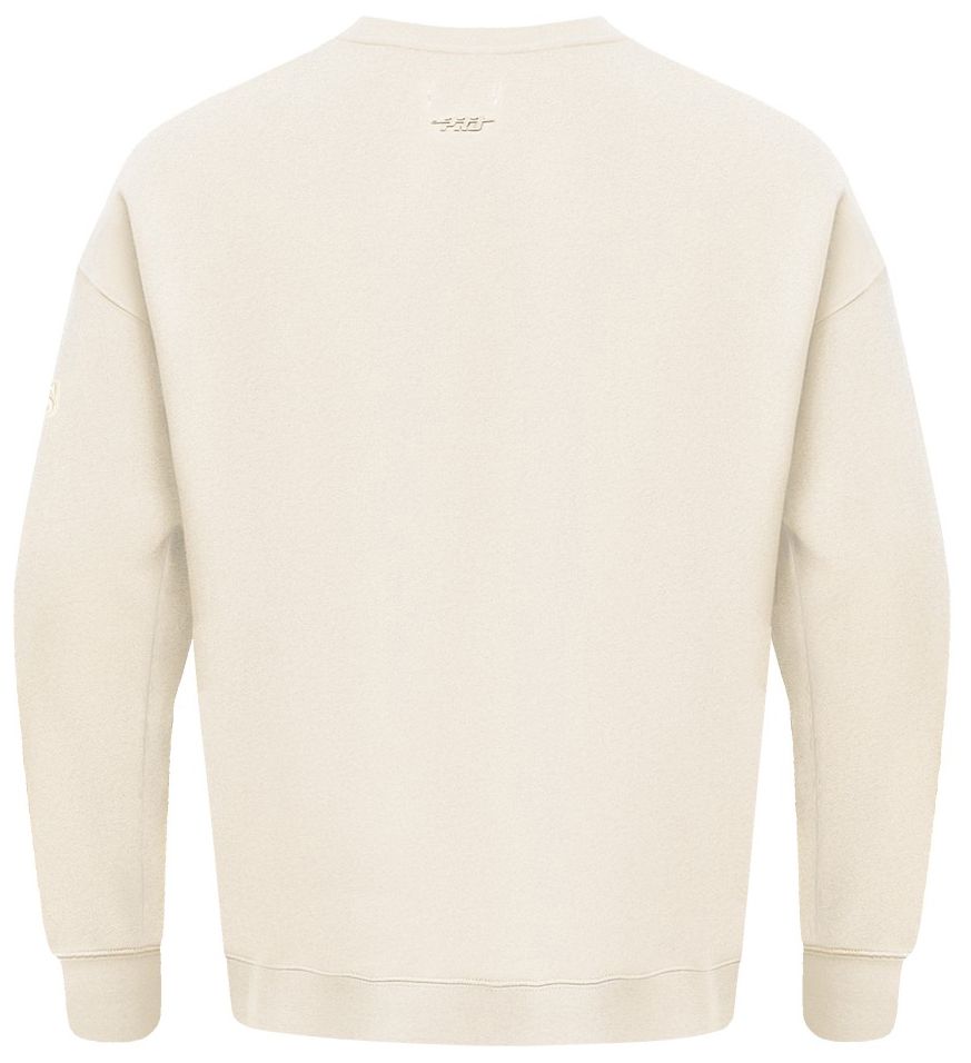 Pro Standard Men's Philadelphia 76ers Off White Neutral Drop Fleece Crew Sweatshirt product image