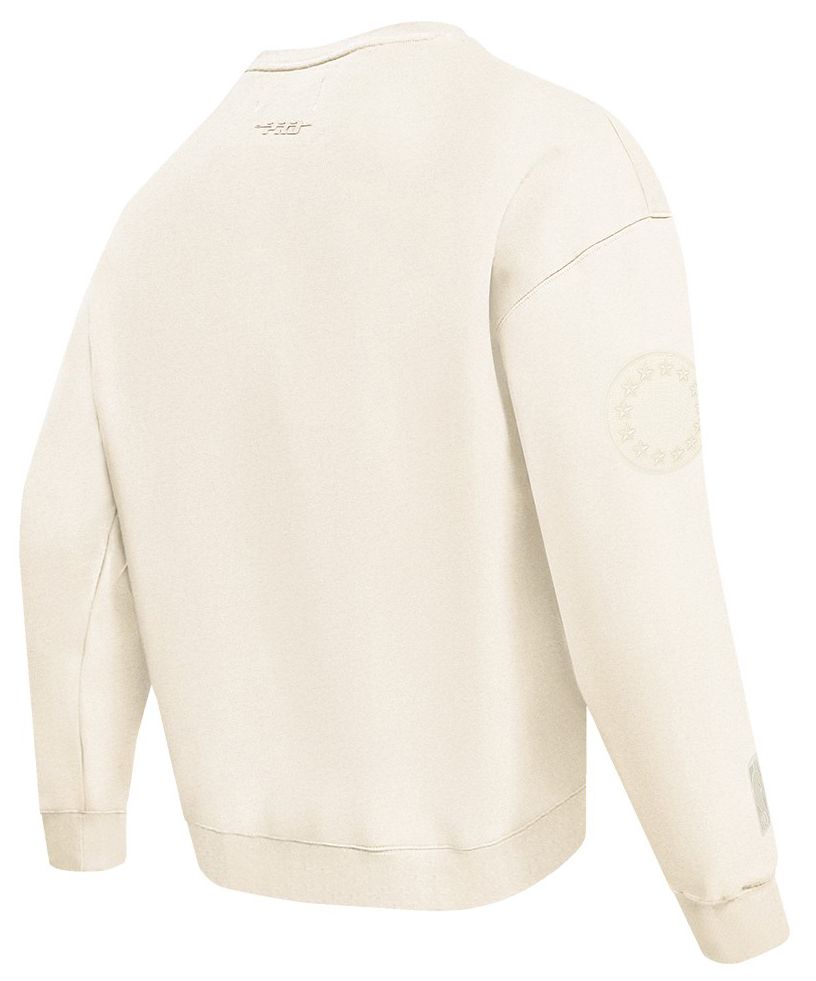 Pro Standard Men's Philadelphia 76ers Off White Neutral Drop Fleece Crew Sweatshirt product image