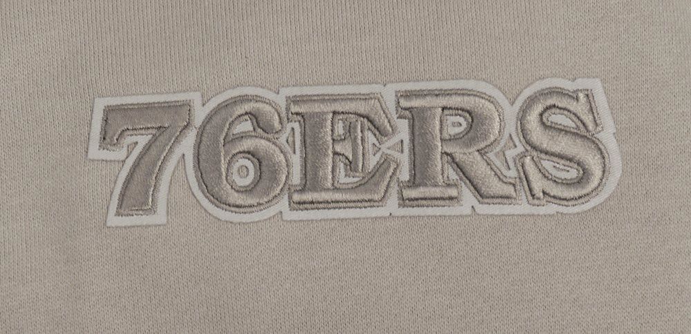 Pro Standard Men's Philadelphia 76ers Taupe Neutral Drop Fleece Crew Sweatshirt product image