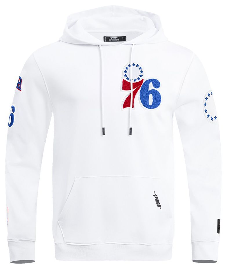 Pro Standard Men's Philadelphia 76ers White Classic Chenille Pullover Hoodie product image