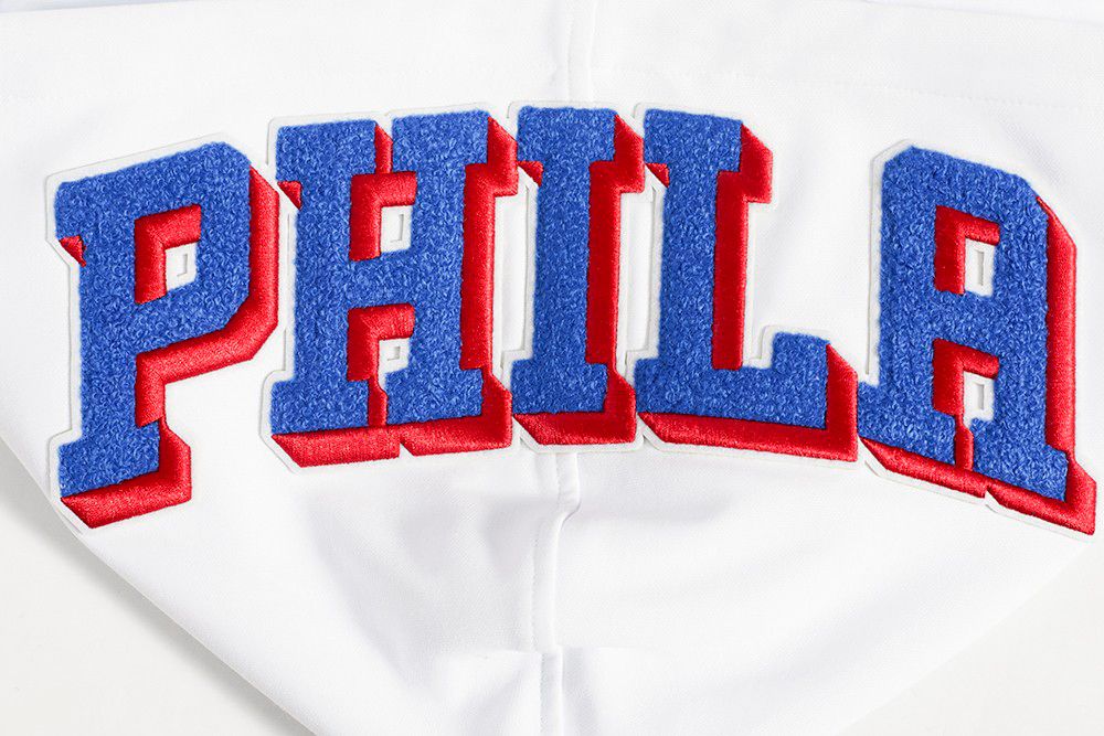Pro Standard Men's Philadelphia 76ers White Classic Chenille Full Zip Hoodie product image