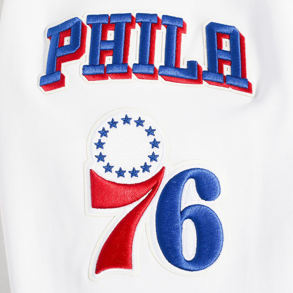 Pro Standard Men's Philadelphia 76ers White Classic Chenille Full Zip Hoodie product image