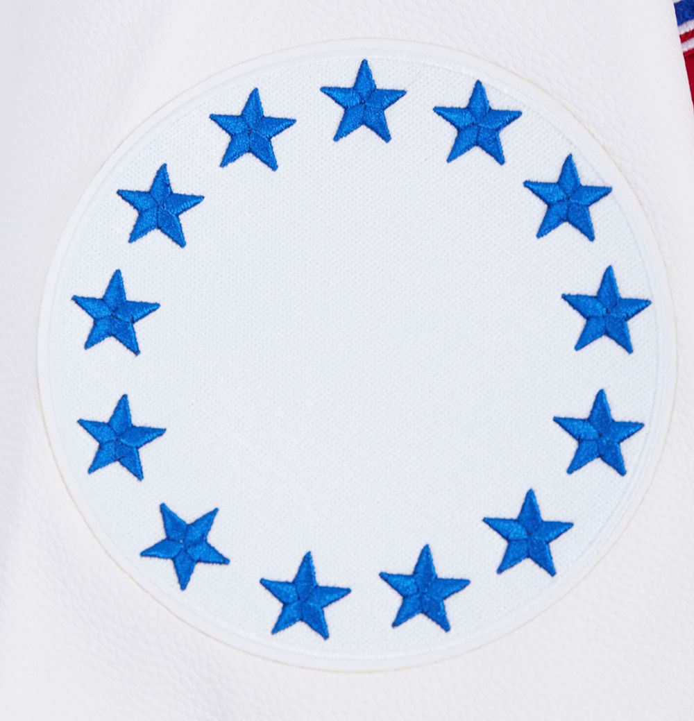 Pro Standard Men's Philadelphia 76ers Red Script Tail Rib Wool Varsity Jacket product image