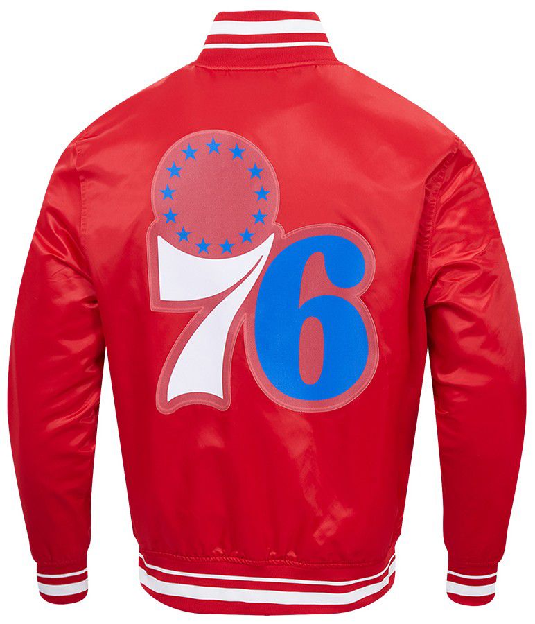 Pro Standard Men's Philadelphia 76ers Red Script Tail Satin Jacket product image