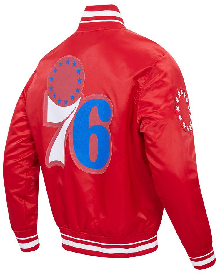 Pro Standard Men's Philadelphia 76ers Red Script Tail Satin Jacket product image