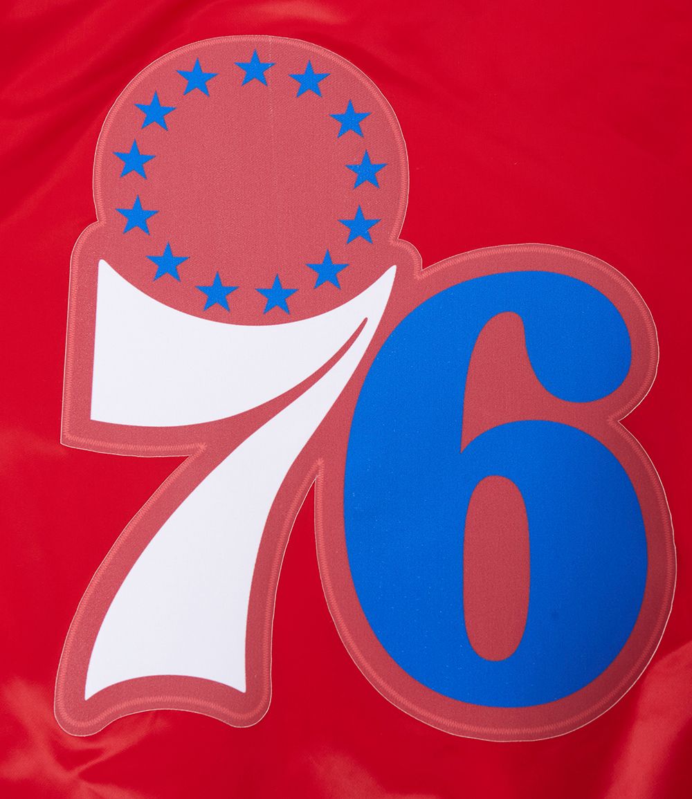 Pro Standard Men's Philadelphia 76ers Red Script Tail Satin Jacket product image