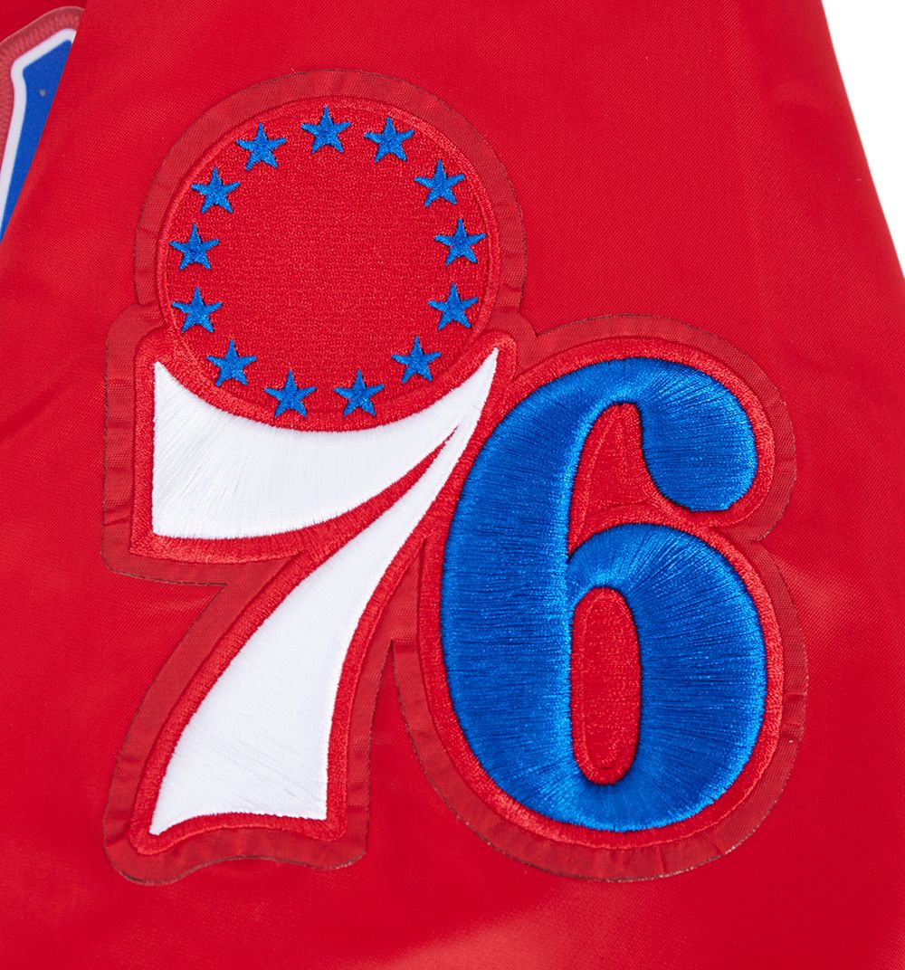 Pro Standard Men's Philadelphia 76ers Red Script Tail Satin Jacket product image