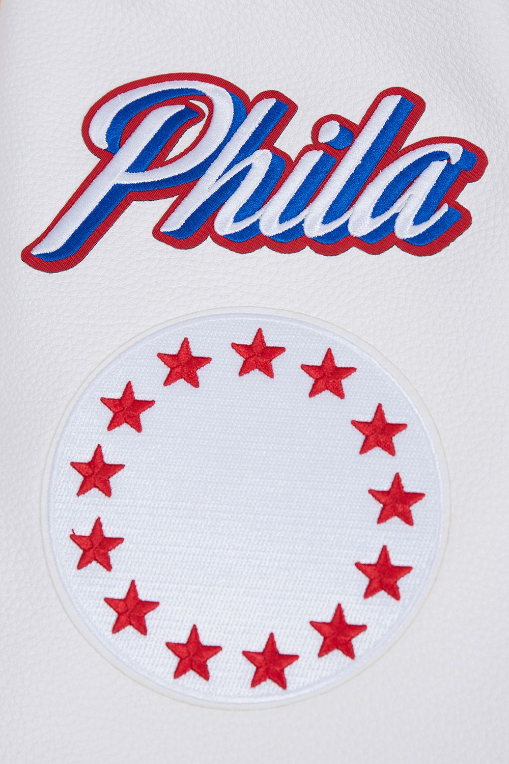 Pro Standard Men's Philadelphia 76ers Red Old English Rib Wool Varsity Jacket product image