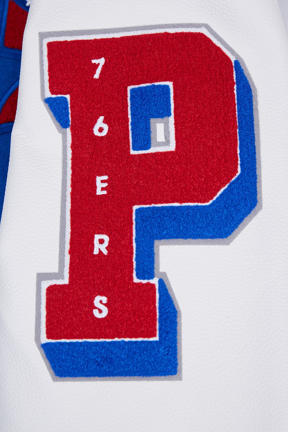 Pro Standard Men's Philadelphia 76ers Royal Old English Rib Wool Varsity Jacket product image
