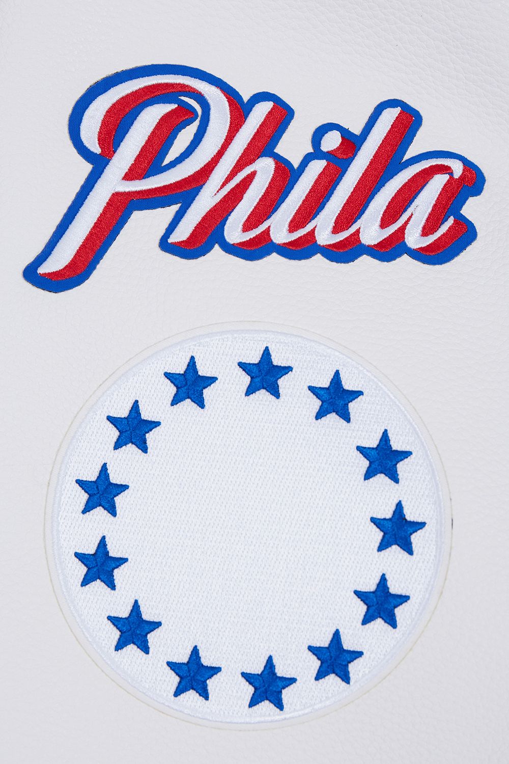 Pro Standard Men's Philadelphia 76ers Royal Old English Rib Wool Varsity Jacket product image