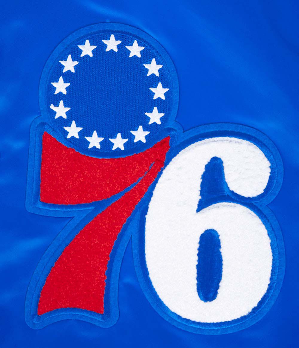 Pro Standard Adult Philadelphia 76ers Blue Sublimated Satin Jacket product image
