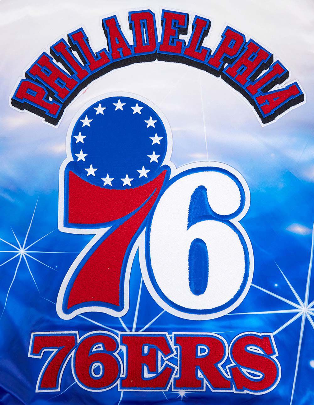 Pro Standard Adult Philadelphia 76ers Blue Sublimated Satin Jacket product image