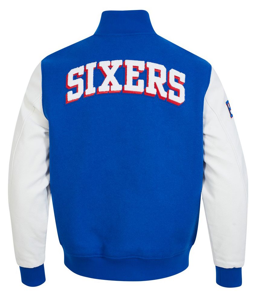 Pro Standard Men's Philadelphia 76ers Royal Classic Wool Varsity Jacket product image