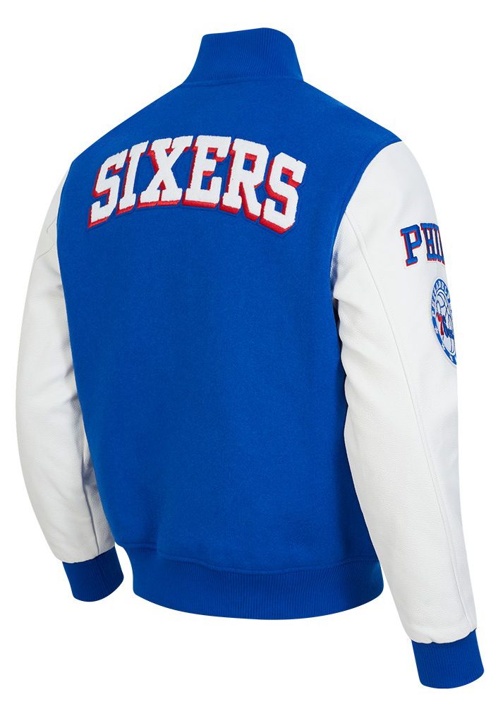 Pro Standard Men's Philadelphia 76ers Royal Classic Wool Varsity Jacket product image