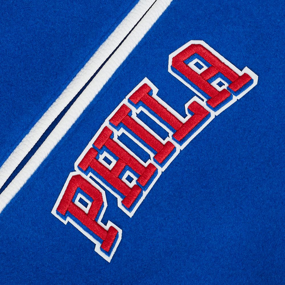 Pro Standard Men's Philadelphia 76ers Royal Classic Wool Varsity Jacket product image