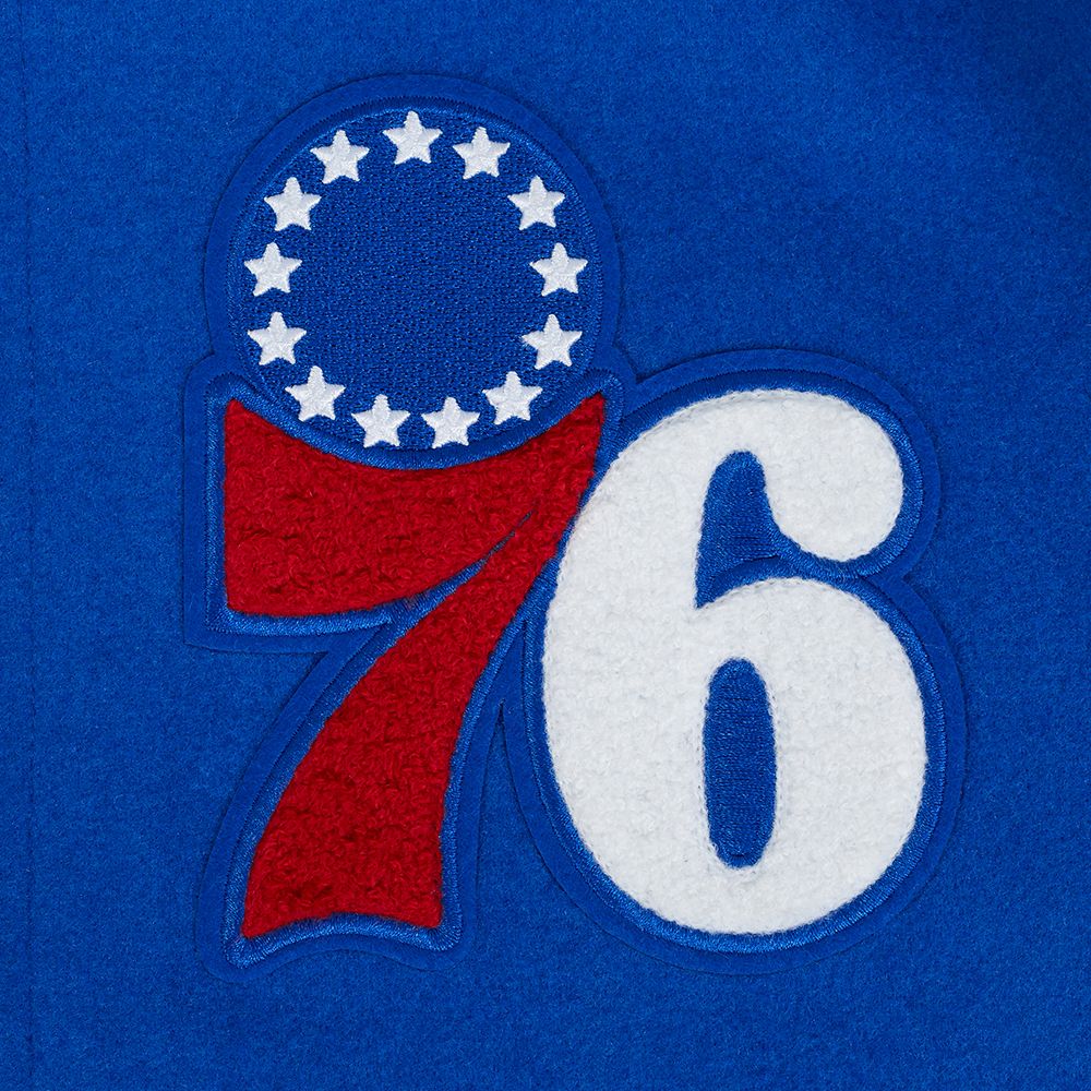 Pro Standard Men's Philadelphia 76ers Royal Classic Wool Varsity Jacket product image