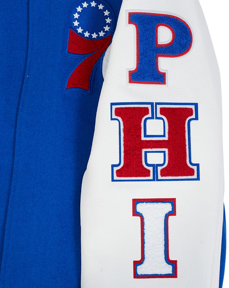 Pro Standard Men's Philadelphia 76ers Royal Classic Wool Varsity Jacket product image