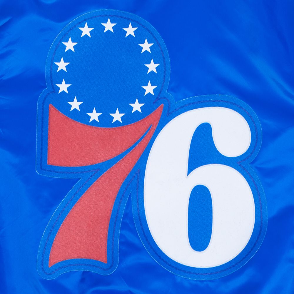 Pro Standard Men's Philadelphia 76ers Royal Big Logo Satin Jacket product image