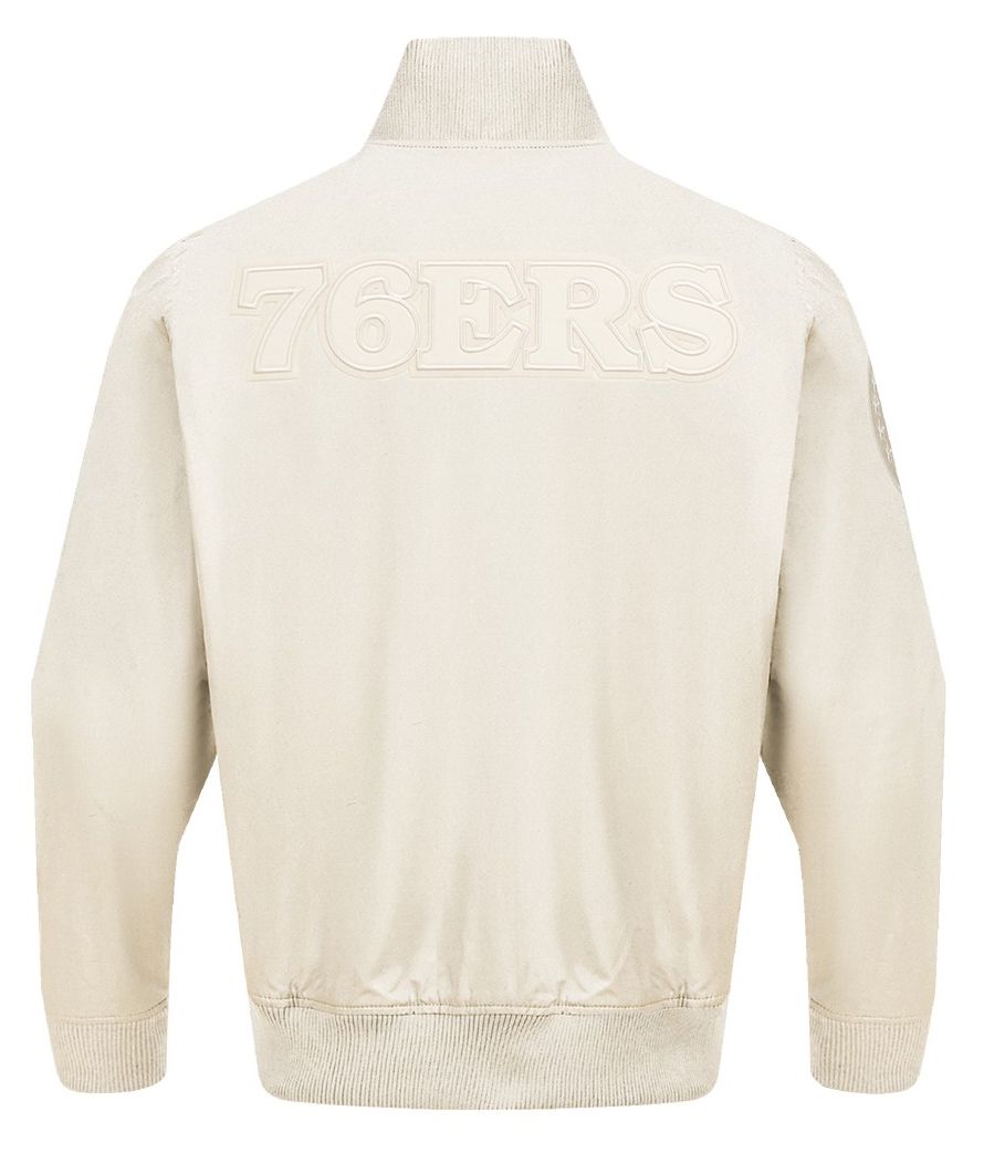 Pro Standard Men's Philadelphia 76ers Off White Neutral Twill Jacket product image
