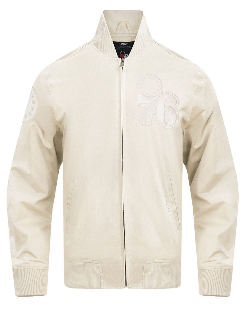 Pro Standard Men's Philadelphia 76ers Off White Neutral Twill Jacket product image