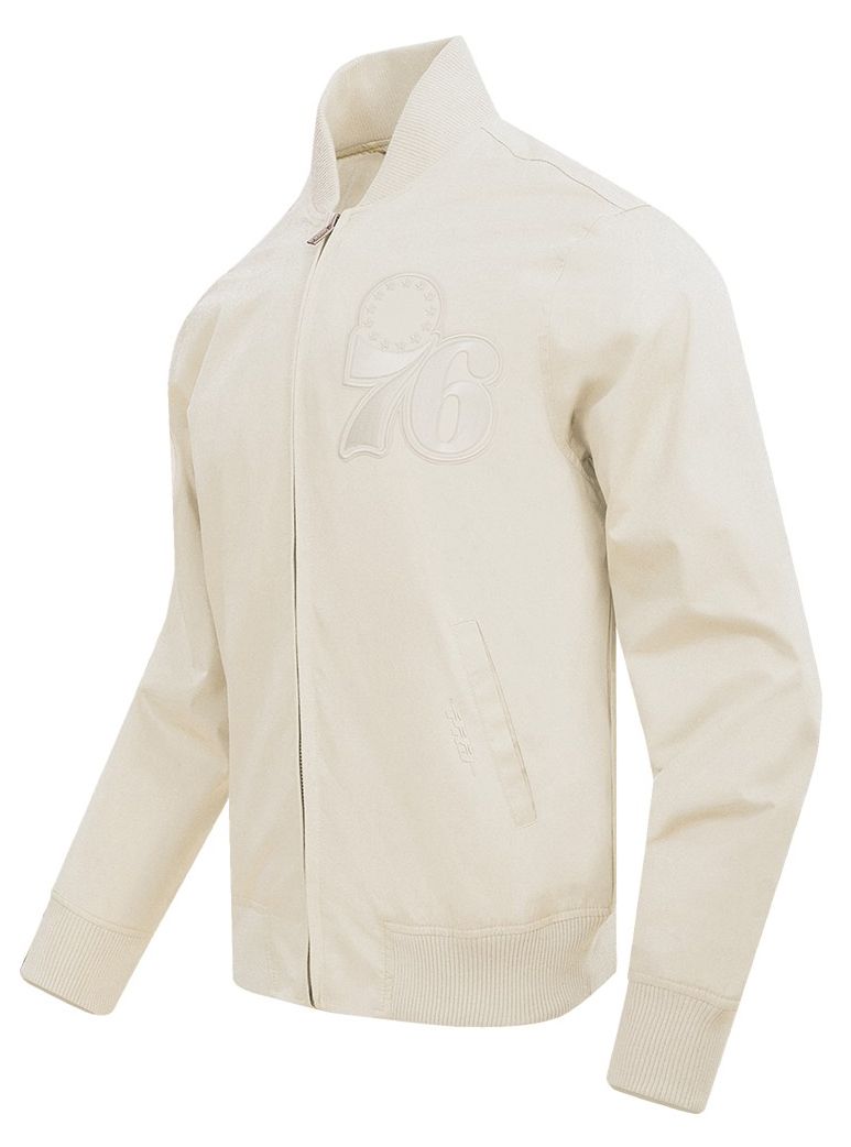 Pro Standard Men's Philadelphia 76ers Off White Neutral Twill Jacket product image
