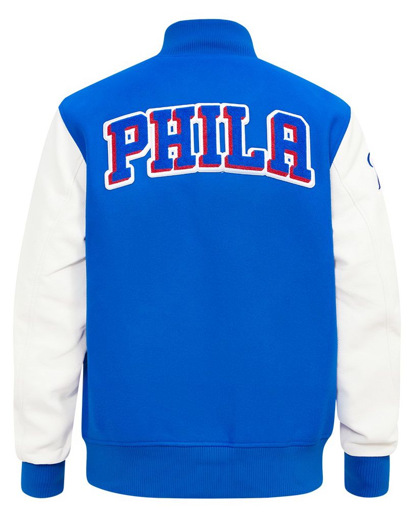 Pro Standard Men's Philadelphia 76ers Royal Classic Wool Varsity Jacket product image