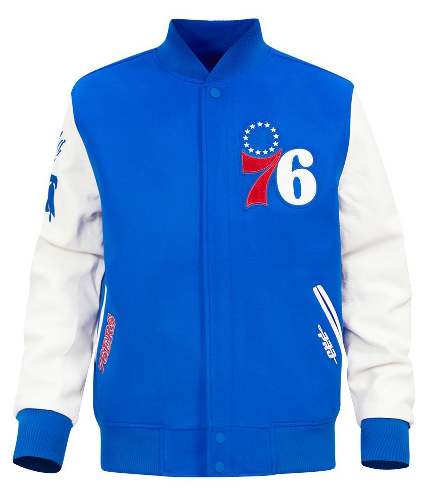 Pro Standard Men's Philadelphia 76ers Royal Classic Wool Varsity Jacket product image