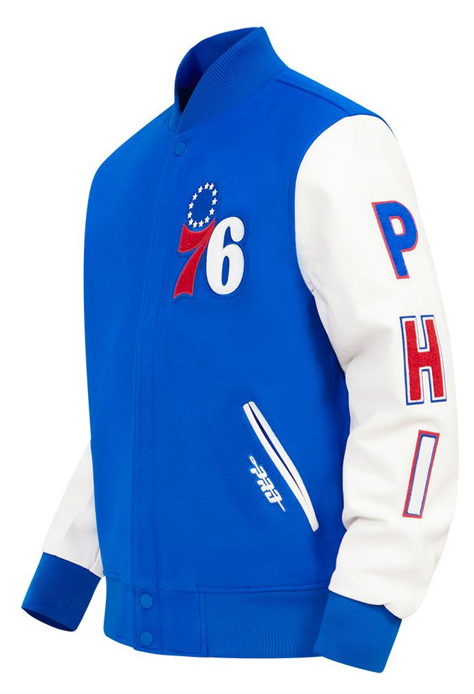 Pro Standard Men's Philadelphia 76ers Royal Classic Wool Varsity Jacket product image
