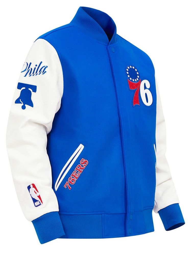 Pro Standard Men's Philadelphia 76ers Royal Classic Wool Varsity Jacket product image
