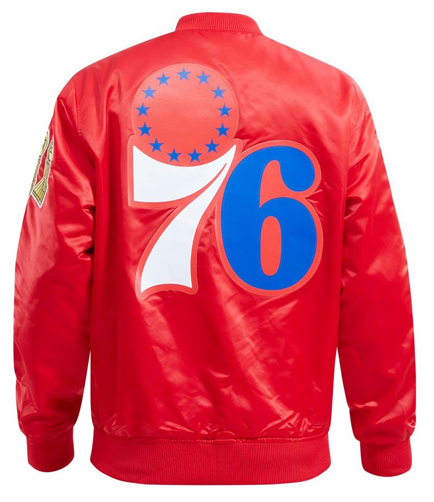 Pro Standard Men's Philadelphia 76ers Red Big Logo Satin Jacket product image