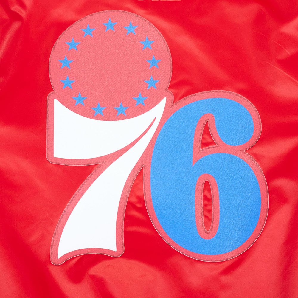 Pro Standard Men's Philadelphia 76ers Red Big Logo Satin Jacket product image