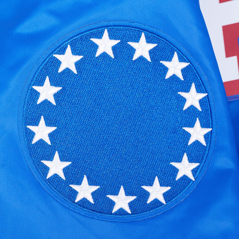 Pro Standard Men's Philadelphia 76ers Royal Big Logo Satin Jacket product image