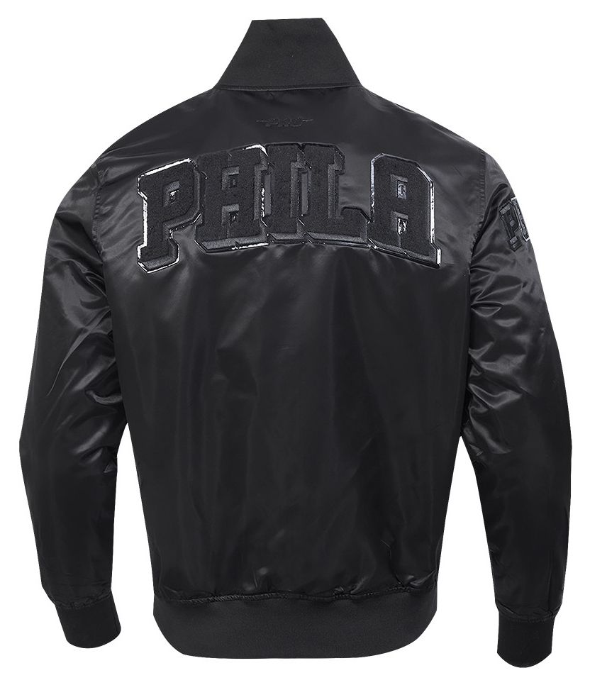 Pro Standard Men's Philadelphia 76ers Triple Black Classic Satin Jacket product image