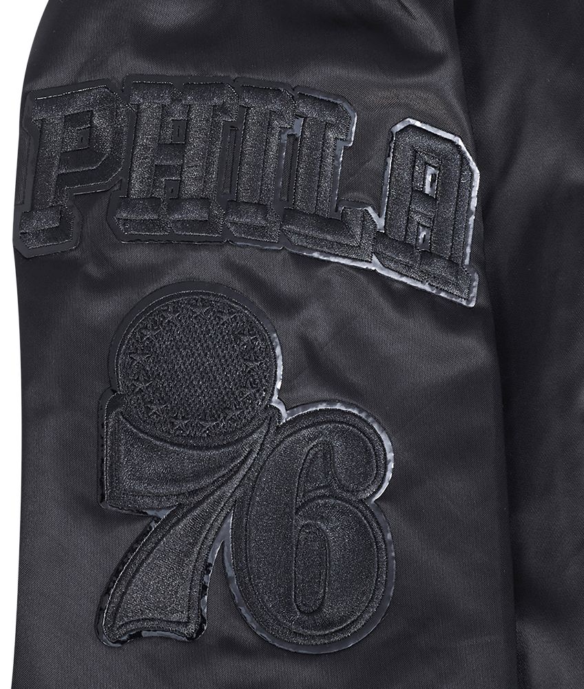 Pro Standard Men's Philadelphia 76ers Triple Black Classic Satin Jacket product image