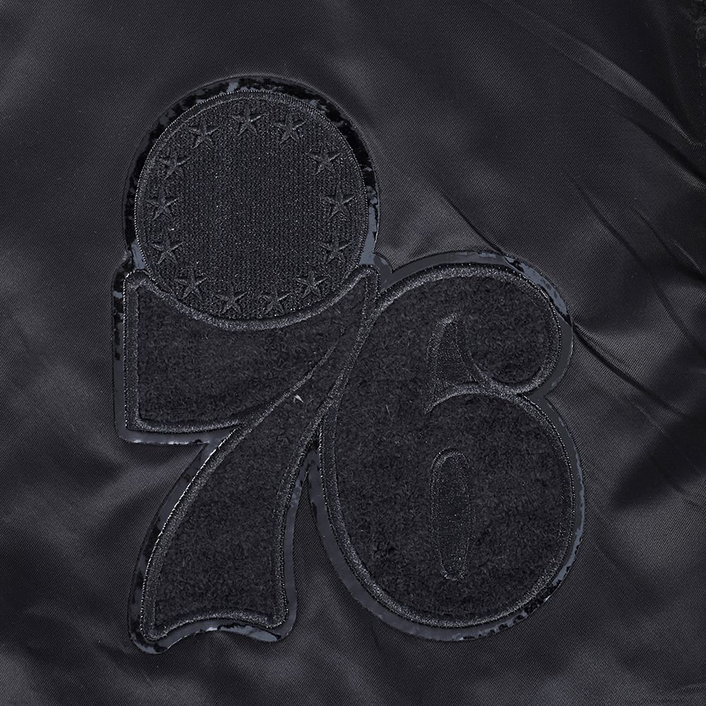 Pro Standard Men's Philadelphia 76ers Triple Black Classic Satin Jacket product image