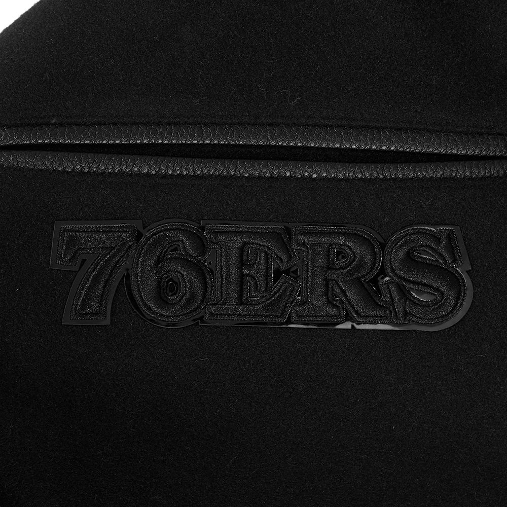 Pro Standard Men's Philadelphia 76ers Triple Black Wool Varsity Jacket product image
