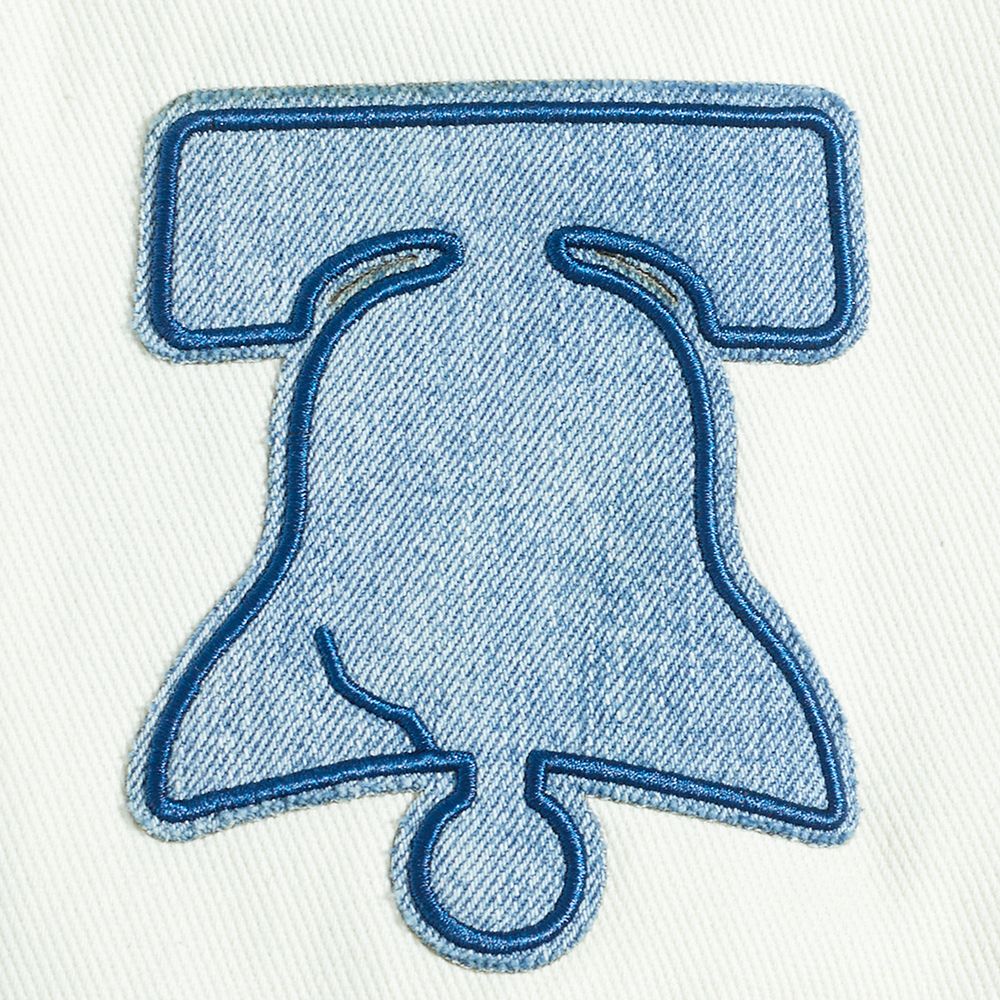 Pro Standard Men's Philadelphia 76ers Denim Varsity Jacket product image