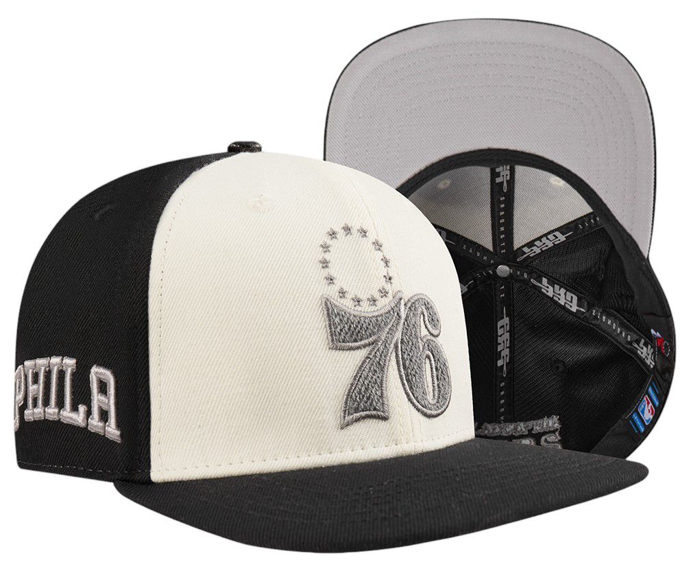 Pro Standard Adult Philadelphia 76ers Black Pinch Snapback Adjustable Hat product image