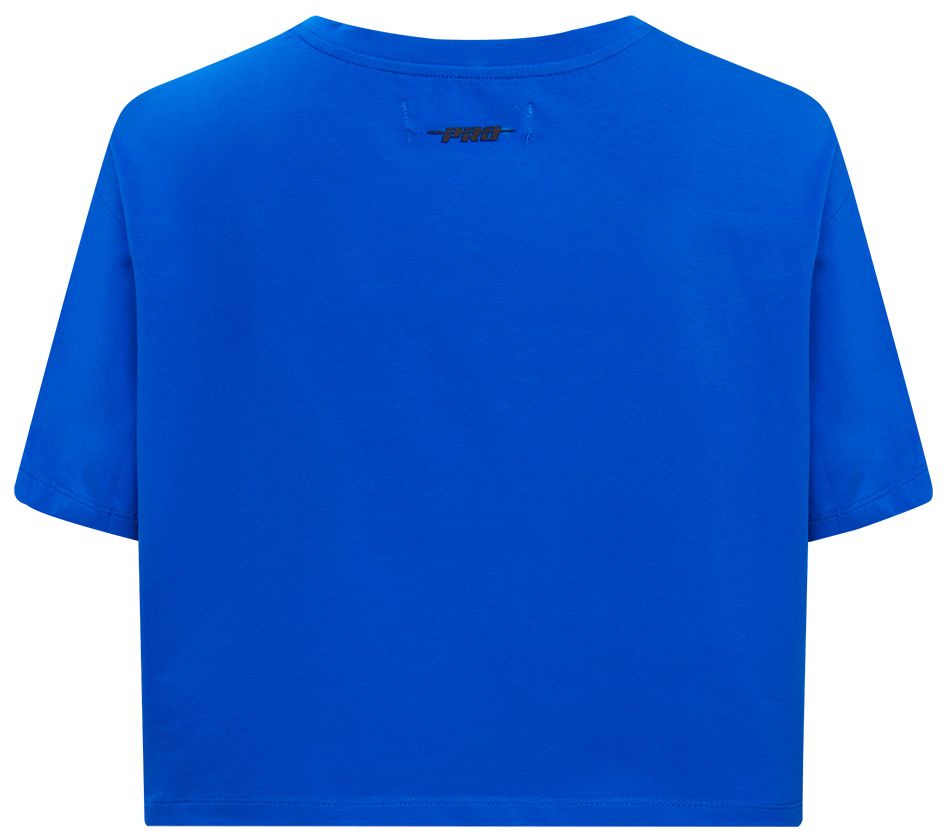 Pro Standard Women's Philadelphia 76ers Blue Mash Up Boxy Cropped T-Shirt product image