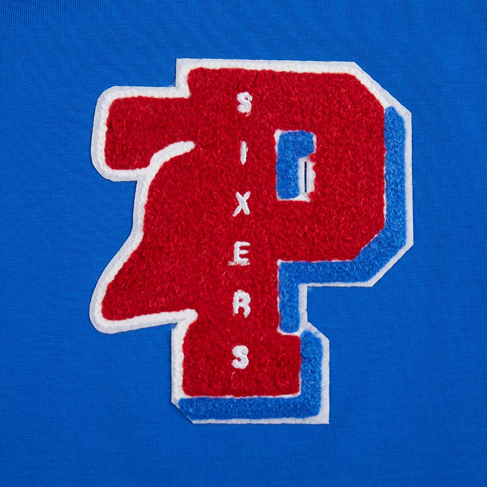 Pro Standard Women's Philadelphia 76ers Blue Mash Up Boxy Cropped T-Shirt product image