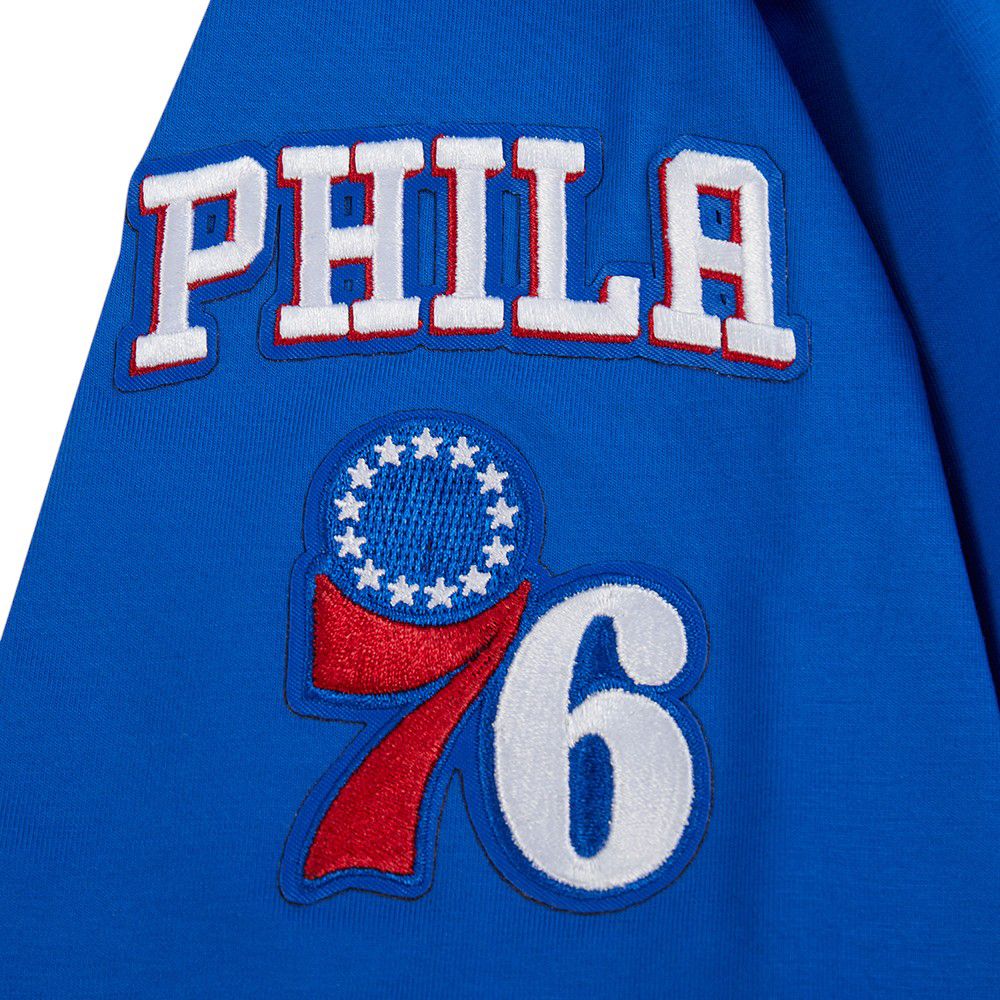 Pro Standard Women's Philadelphia 76ers Blue Mash Up Boxy Cropped T-Shirt product image